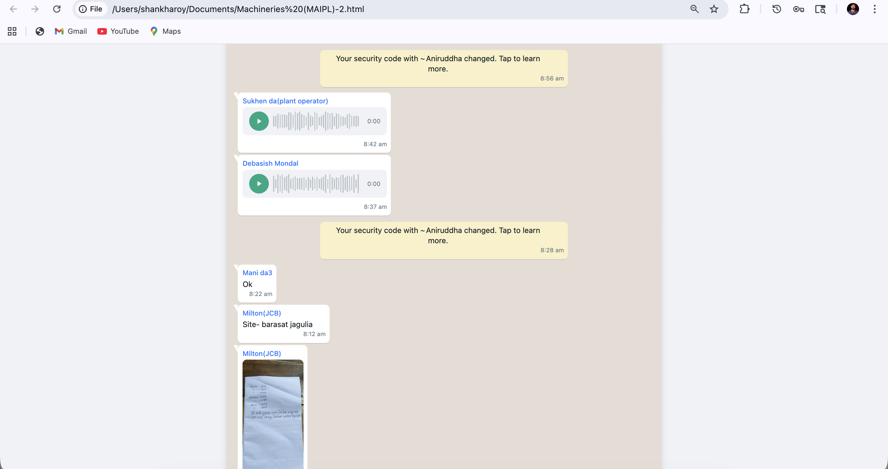 WhatsApp chat exported to an interactive HTML page you can scroll and search